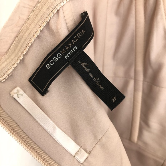 BCBG MaxAzria Dress Strapless Hi Low EUC 2P Tan - Picture 9 of 9
